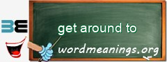 WordMeaning blackboard for get around to